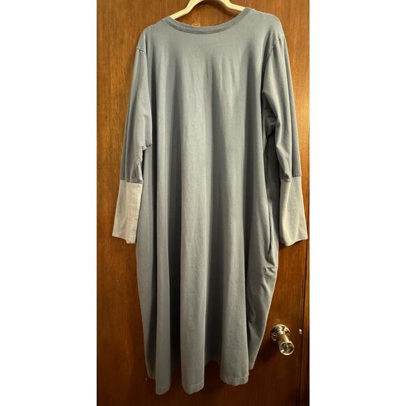 Universal Standard Shirt Dress L 22/24 Pima Cotton Gray Office Casual Cozy Soft - Picture 6 of 6